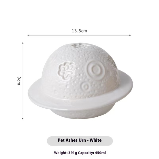Pawlsle Trails Cat and dog pet urns,light luxury, accompanied by a cosmic starry sky, memorial urn. White