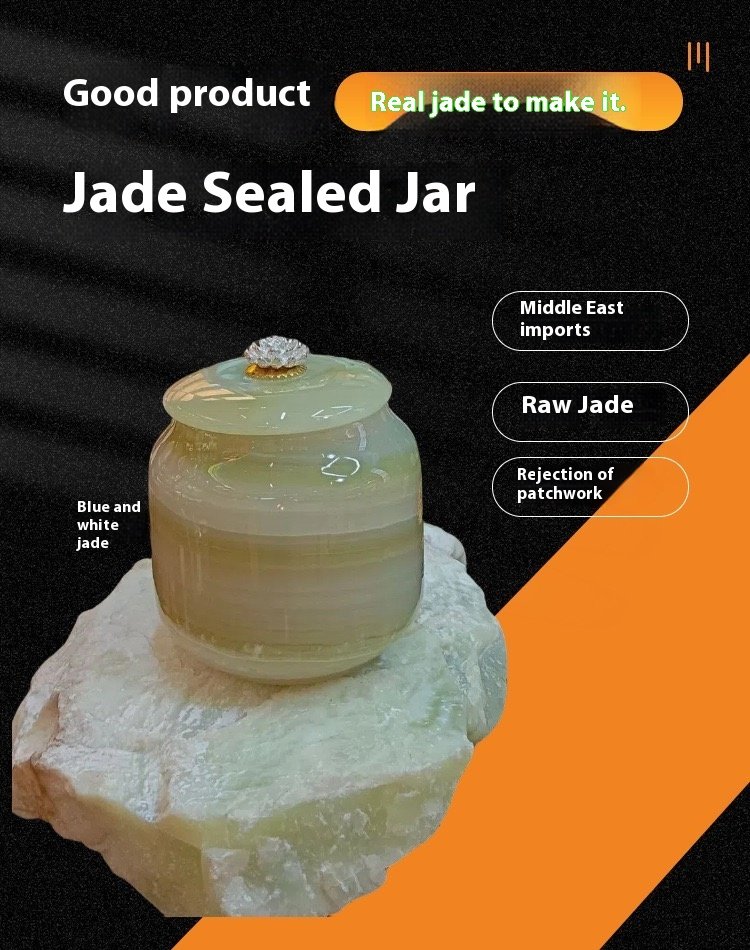 Pawlsle Trails Natural jade pet urn, pet funeral supplies, moisture-proof urn, light luxury marble urn, pet sealed jar