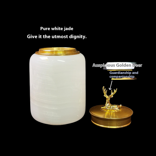 Pawlsle Trails Natural jade pet urn, sealed jar, animal funeral supplies storage jar, cat and dog souvenirs