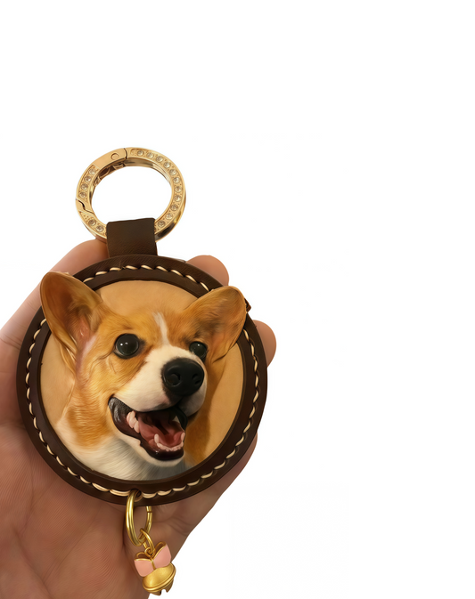 Pawlsle Trails Pet memorial leather carving pendants, pet custom leather carving jewelry keychains, pet souvenirs 7*7(Provide clear photos and choose customized colors)