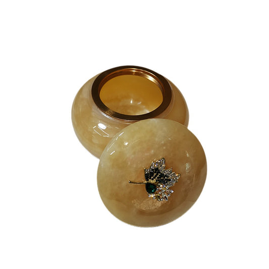 Pawlsle Trails Natural jade sealed jar, pet funeral supplies urn, moisture-proof urn memorial, pet supplies memorial box (wholesale available) Yellow Jade