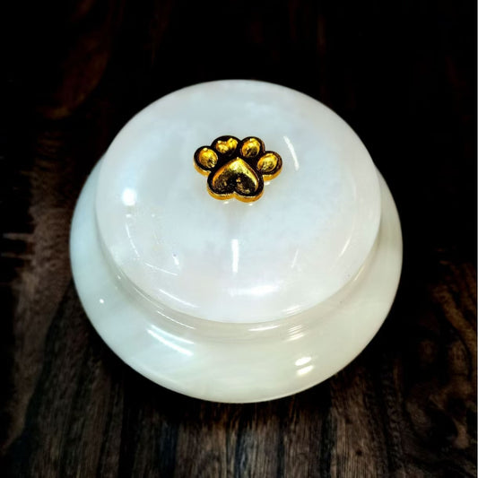 Pawlsle Trails Pet funeral urns, pet memorial storage boxes, pet jade sealed jars Paw prints