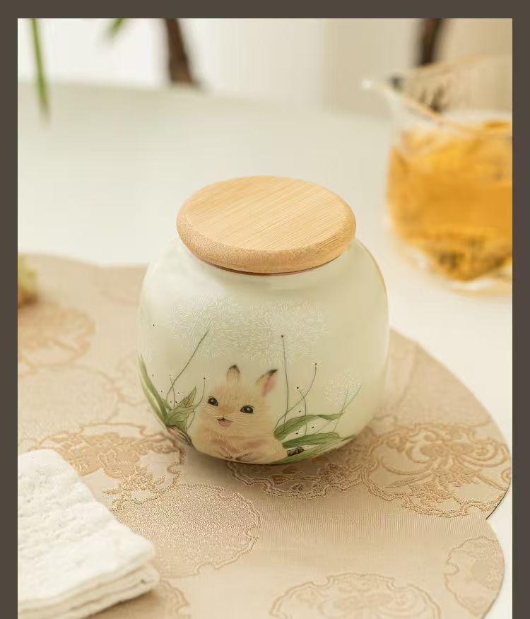 Pawlsle Trails Ru kiln rabbit urn, small pet urn, pet souvenir, pet moisture-proof sealed urn