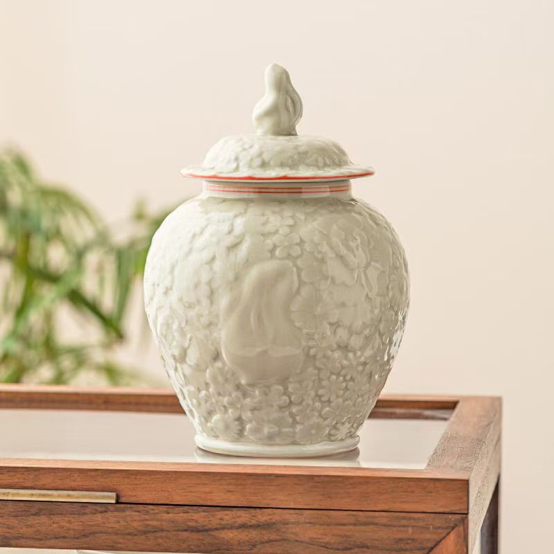 Pawlsle Trails Hand-painted moon rabbit urn, pet urn, cat and dog urn, pet souvenir