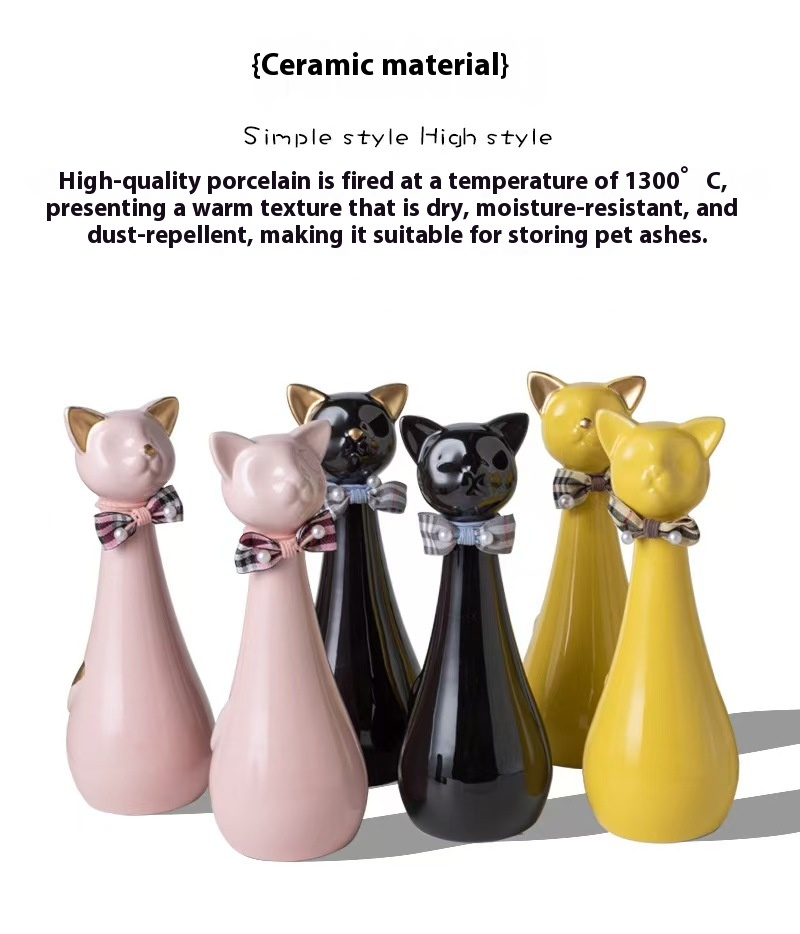Pawlsle Trails Long-necked kitten memorial urn