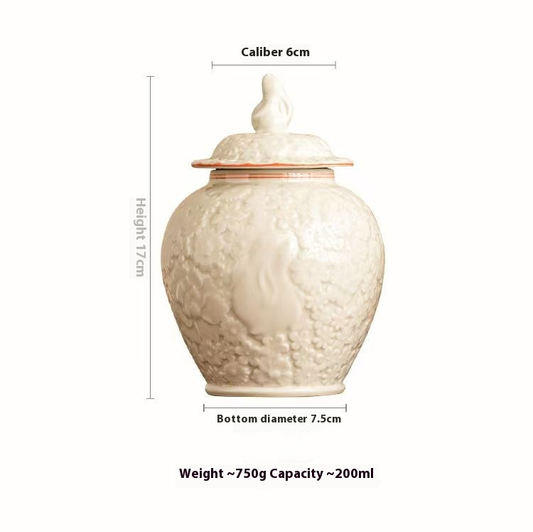 Pawlsle Trails Hand-painted moon rabbit urn, pet urn, cat and dog urn, pet souvenir