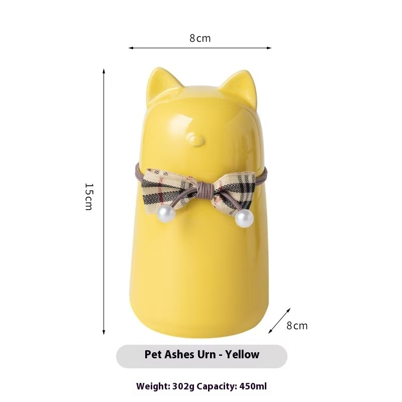 Pawlsle Trails Pet urns, cat urns, pet memorial jars, pet cremation urns Yellow