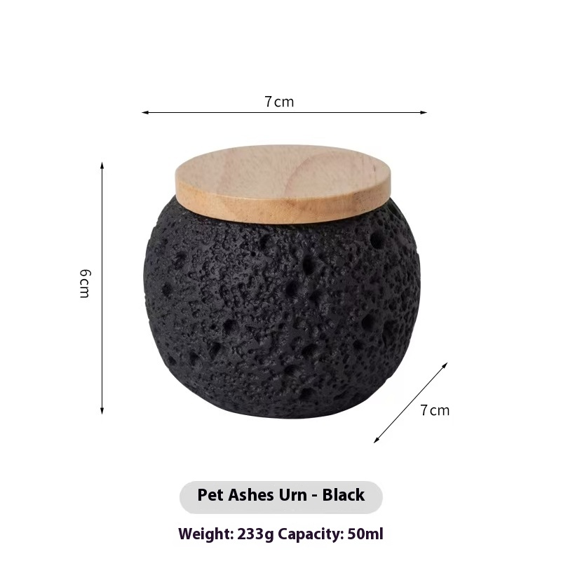 Pawlsle Trails Pet urns, cat, dog, hamster, rabbit, commemorative urns, pets cremated urns, moisture-proof ceramic urns Black