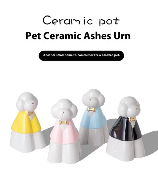 Pawlsle Trails Ceramic pet dog urn, cat urn, sealed moisture-proof can, pet memorable can