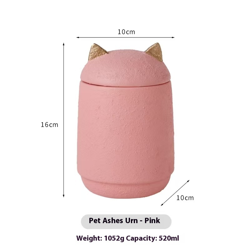 Pawlsle Trails Pet simple urn, pet urn souvenir, pet funeral supplies, pet cremation and death urn Pink