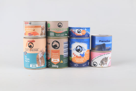Pawlsle Trails Pet sacrificial supplies, cat and dog memorial supplies, first seven days of burning paper memorial, simulated canned snacks and food Nutritious succulent 8-piece set