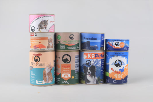 Pawlsle Trails Pet sacrificial supplies, cat and dog memorial supplies, first seven days of burning paper memorial, simulated canned snacks and food Nutritious succulent 9-piece set