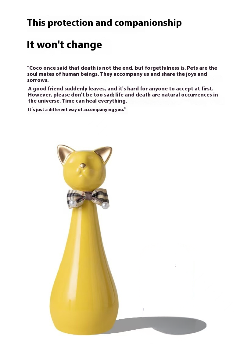Pawlsle Trails Long-necked kitten memorial urn