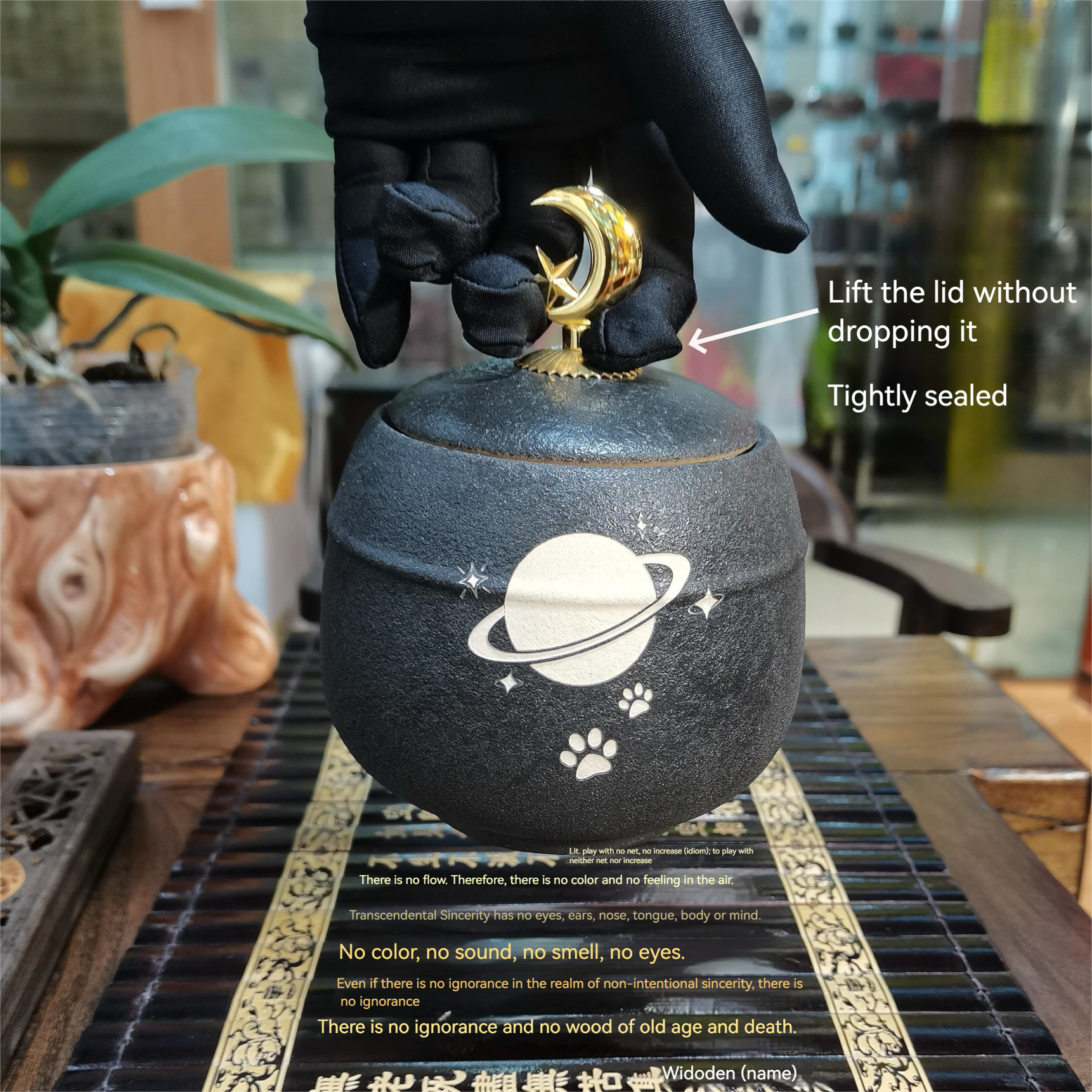 Pawlsle Trails Large cat and dog urns, pet funeral supplies, pet sealed urns Reef Black Star Moon Planet
