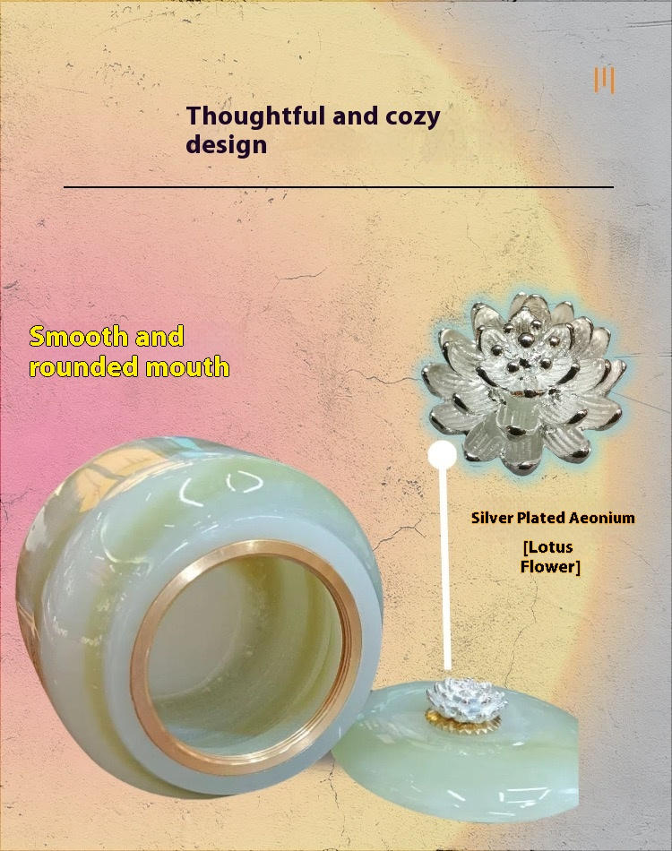 Pawlsle Trails Natural jade pet urn, pet funeral supplies, moisture-proof urn, light luxury marble urn, pet sealed jar
