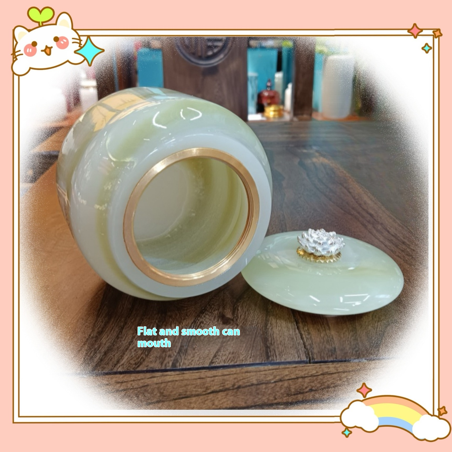 Pawlsle Trails Natural jade pet urn, pet funeral supplies, moisture-proof urn, light luxury marble urn, pet sealed jar