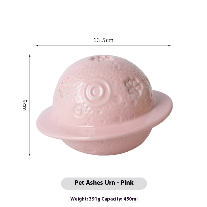 Pawlsle Trails Cat and dog pet urns,light luxury, accompanied by a cosmic starry sky, memorial urn. Pink