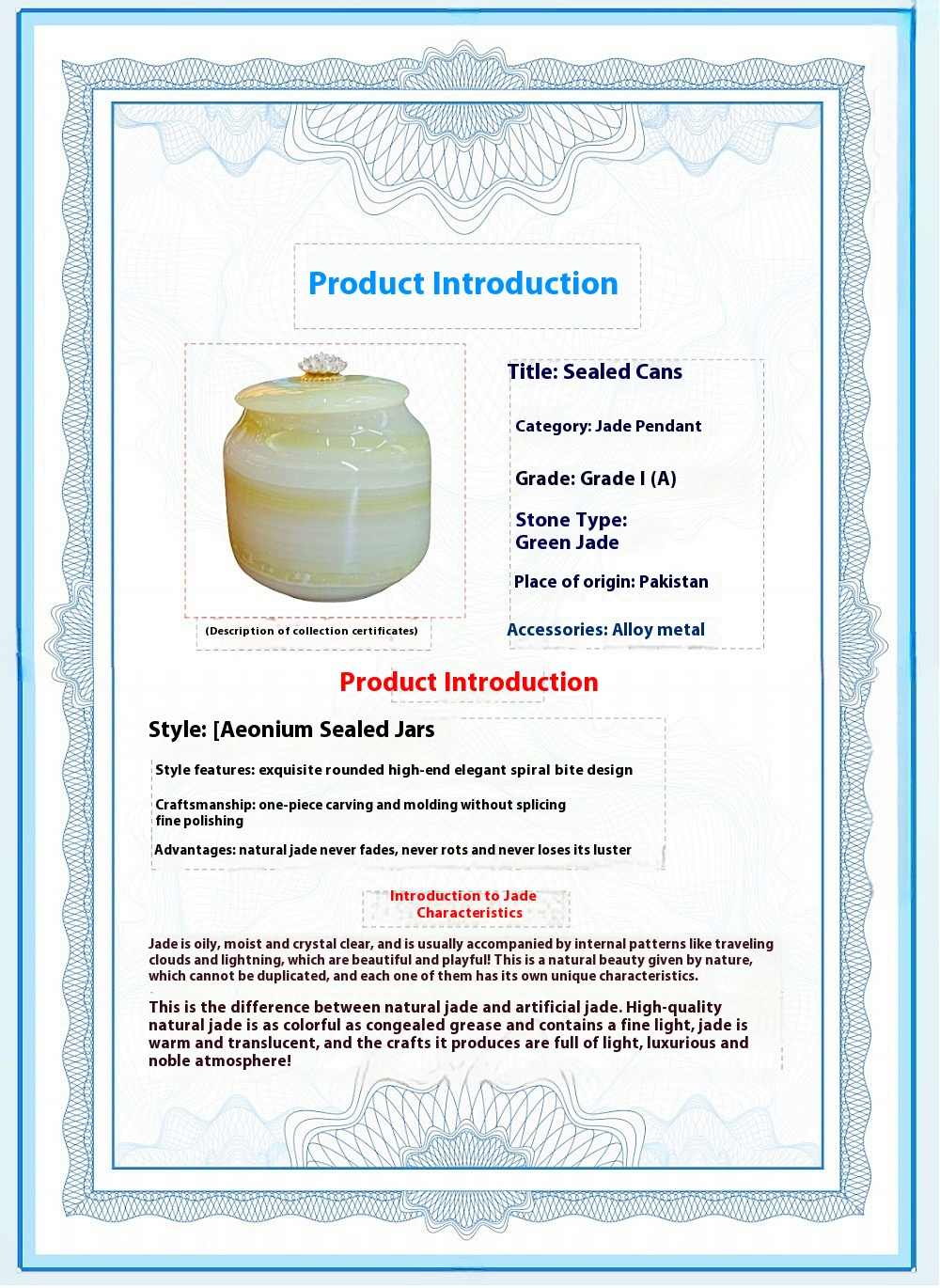 Pawlsle Trails Natural jade pet urn, pet funeral supplies, moisture-proof urn, light luxury marble urn, pet sealed jar