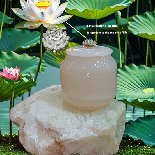 Pawlsle Trails Natural jade pet urn, pet funeral supplies, moisture-proof urn, light luxury marble urn, pet sealed jar