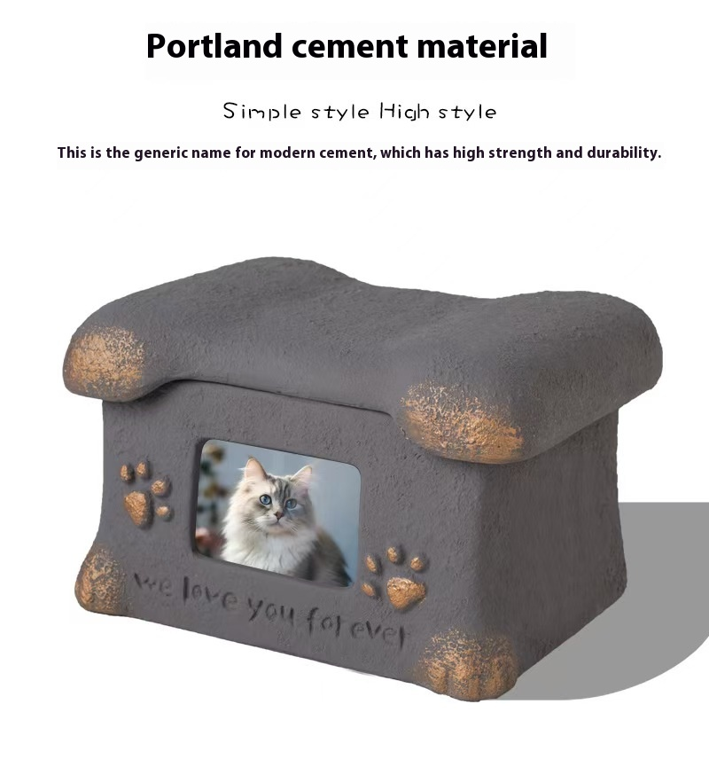 Pawlsle Trails Puppy and Kitten Memorial Box Coffin-style Ashes Box grey