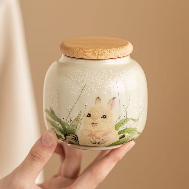 Pawlsle Trails Ru kiln rabbit urn, small pet urn, pet souvenir, pet moisture-proof sealed urn