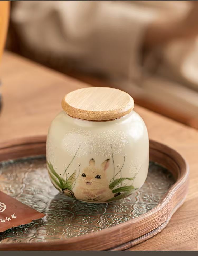 Pawlsle Trails Ru kiln rabbit urn, small pet urn, pet souvenir, pet moisture-proof sealed urn