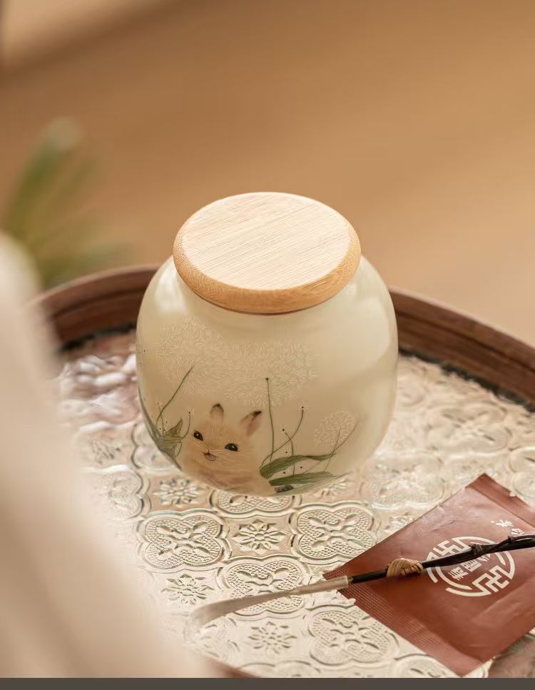 Pawlsle Trails Ru kiln rabbit urn, small pet urn, pet souvenir, pet moisture-proof sealed urn