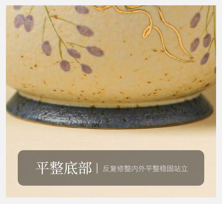 Pawlsle Trails Hand-painted wisteria flower urn jar, pet souvenir jar, pet go centuries souvenir jar, pet moisture-proof urn