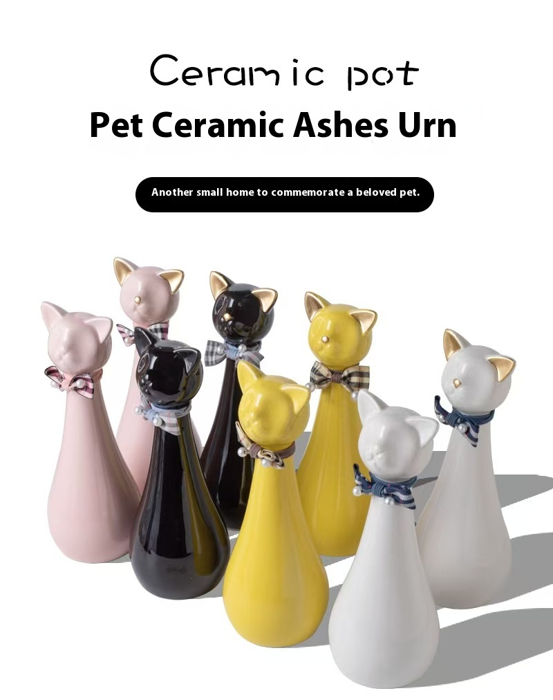 Pawlsle Trails Long-necked kitten memorial urn