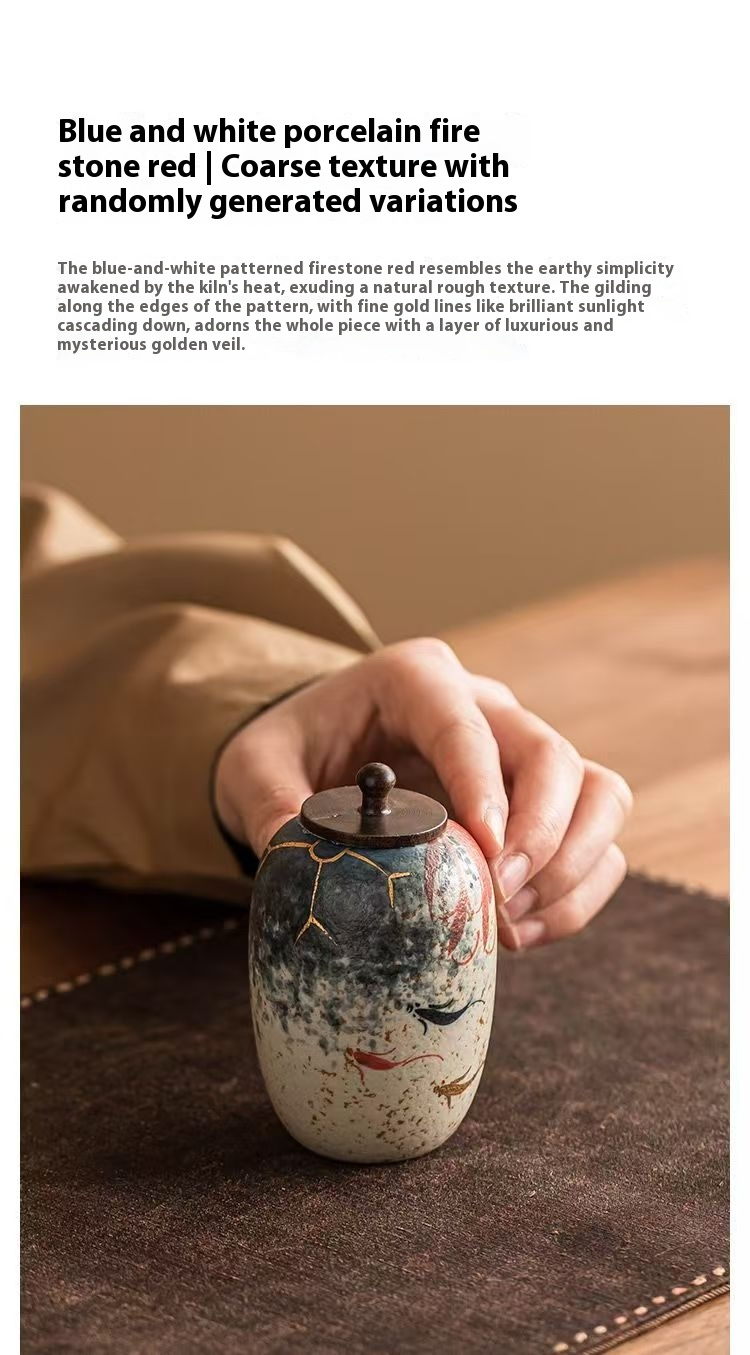 Pawlsle Trails Hand-painted koi urn jar, hand-painted urn jar, pet souvenir, pet ashes sealed moisture-proof jar