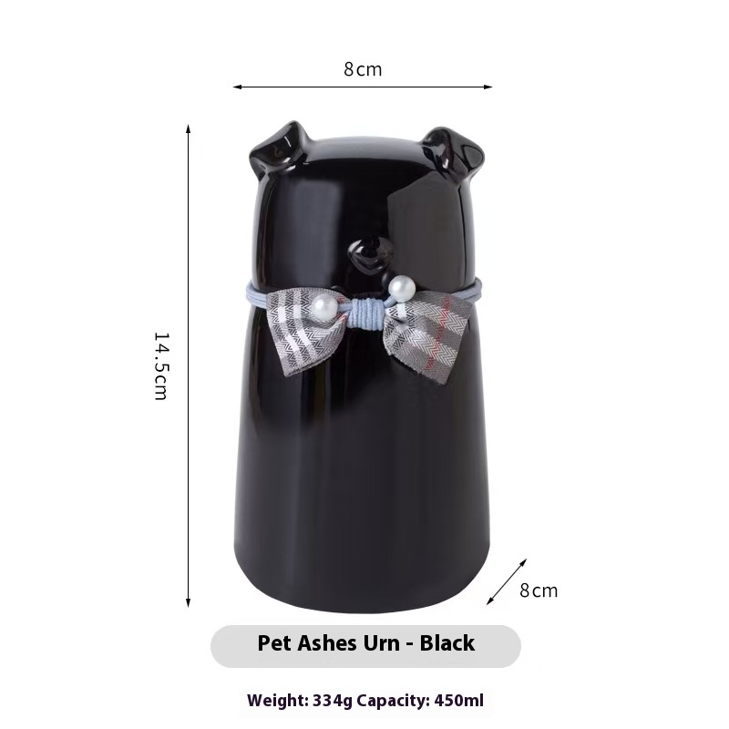 Pawlsle Trails Ceramic urn, moisture-proof sealed jar, pet urn, cremated hair storage jar from dogs! Black