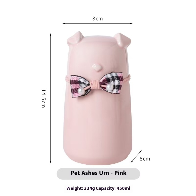Pawlsle Trails Ceramic urn, moisture-proof sealed jar, pet urn, cremated hair storage jar from dogs! Pink