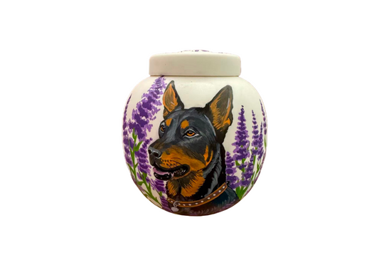 Pawlsle Trails A variety of hand-painted pet urns Large ceramic jar（Suitable for pets weighing less than 30 kg）