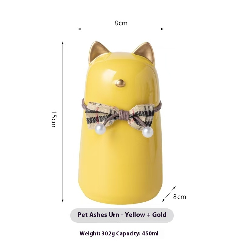 Pawlsle Trails Pet urns, cat urns, pet memorial jars, pet cremation urns Yellow (golden ears)