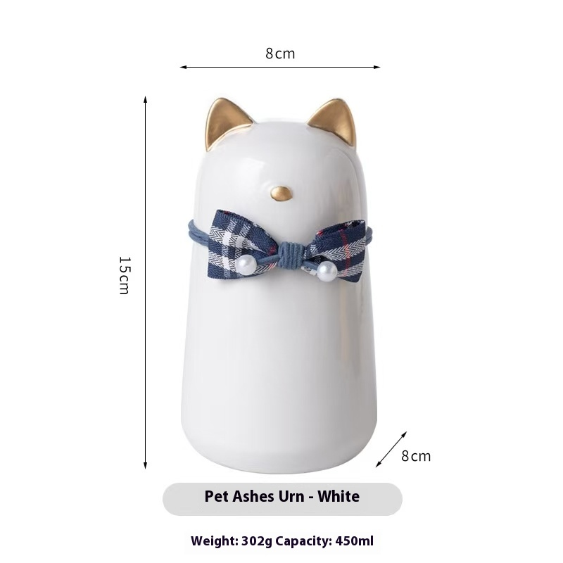 Pawlsle Trails Pet urns, cat urns, pet memorial jars, pet cremation urns White (golden ears)