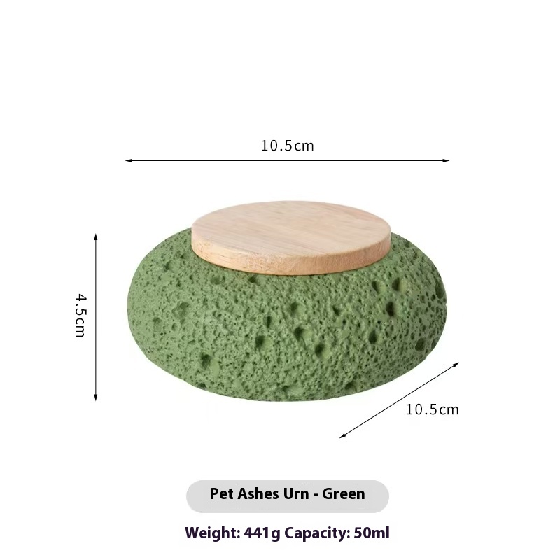 Pawlsle Trails Parrot, hamster urn, pet ashes memorial jar, moisture-proof cement urn, pet separation century-long box Green