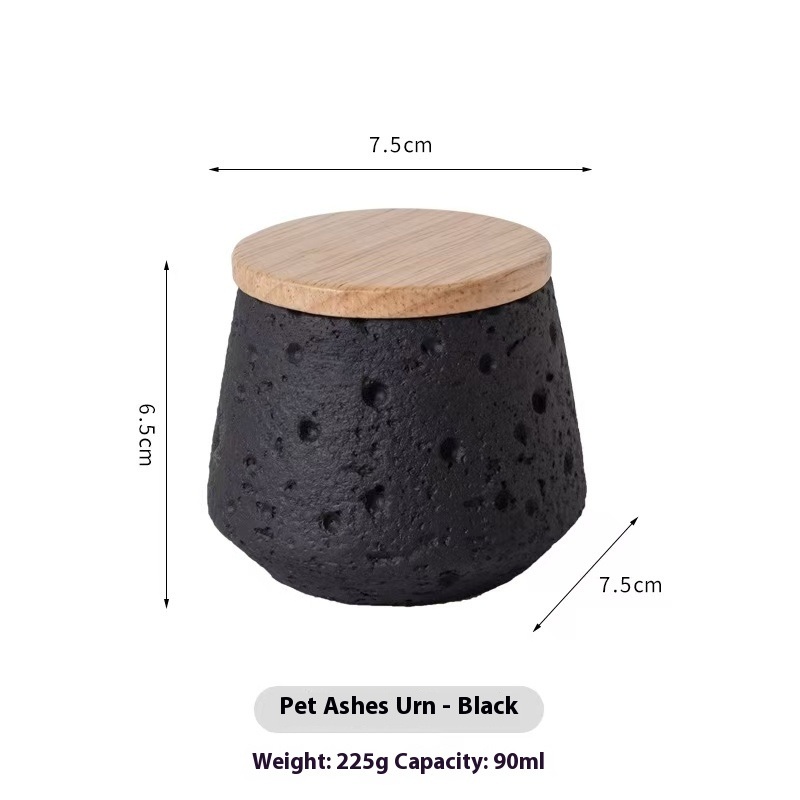 Pawlsle Trails Small pet urns, hamster, rabbit, Parrot, honey ferret，pet memorial jar, moisture-proof memorial jar Black