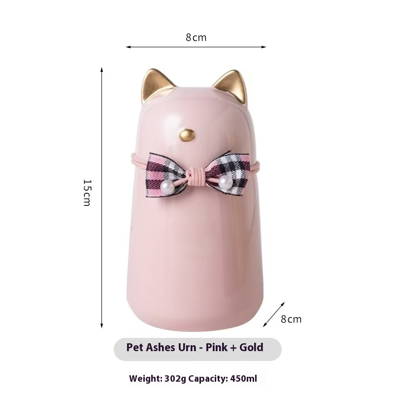 Pawlsle Trails Pet urns, cat urns, pet memorial jars, pet cremation urns Pink (golden ears)