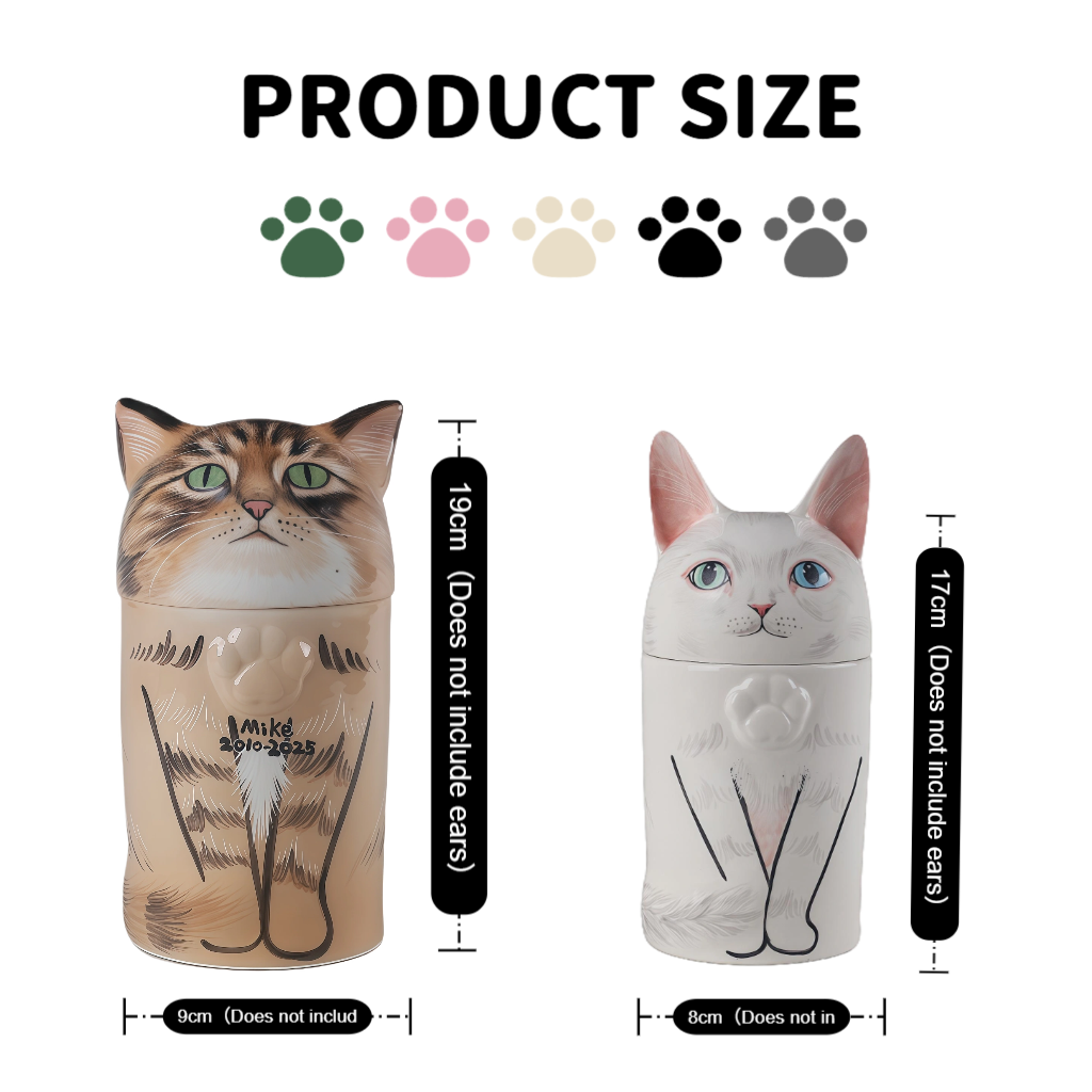 Pawlsle Trails Customized personalized cat urns, with or without engraving a name, for pet owners' special memories.