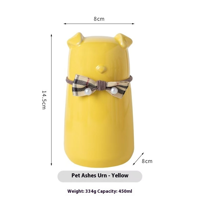 Pawlsle Trails Ceramic urn, moisture-proof sealed jar, pet urn, cremated hair storage jar from dogs! Yellow