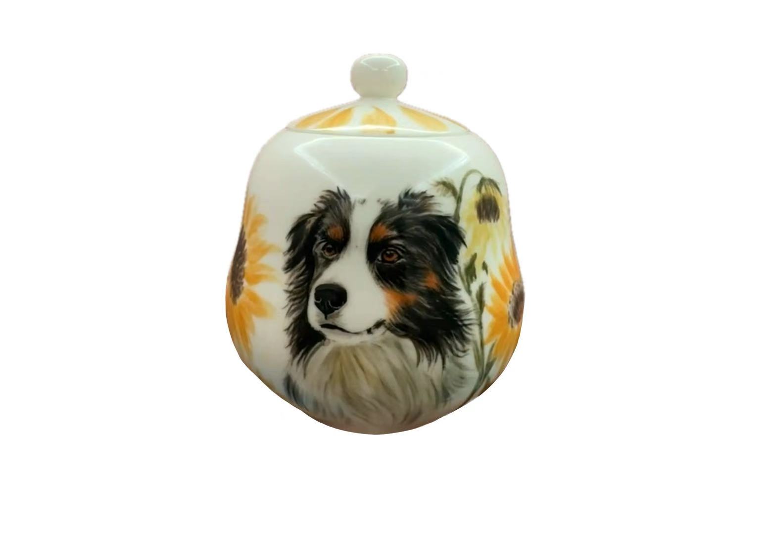 Pawlsle Trails A variety of hand-painted pet urns Small ceramic jar（Suitable for pets weighing less than 5 kg）
