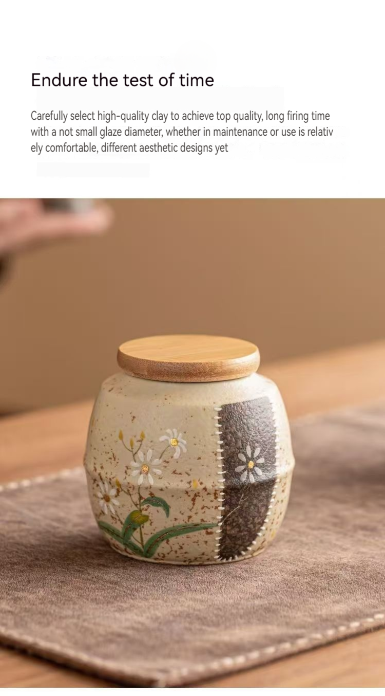Pawlsle Trails Hand-painted small daisy pet urns, pet souvenir jars, pet moisture-proof urns, pet funeral supplies