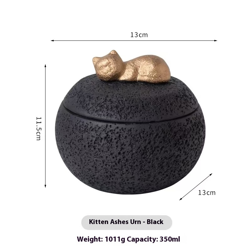 Pawlsle Trails Puppy and kitten memorial box storage box shaped urn. black Cat urn
