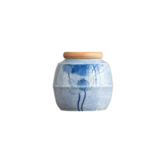 Pawlsle Trails Hand-painted hydrangea urns, pet souvenir jars, pet funeral supplies, high-end urns Hand-painted blue lotus urn urn