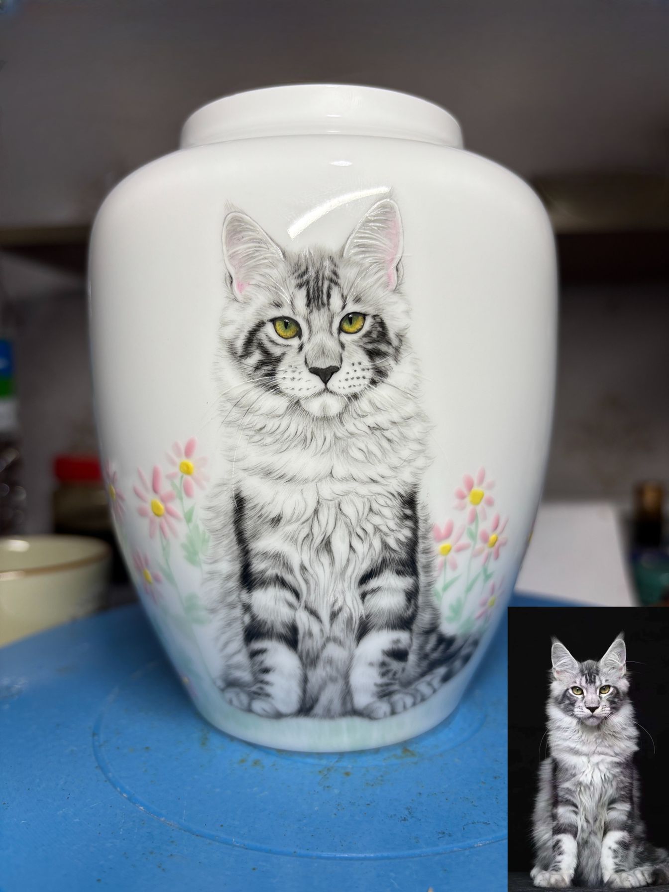 Pawlsle Trails Porcelain painted urn Medium-sized ceramic jar（600ml）