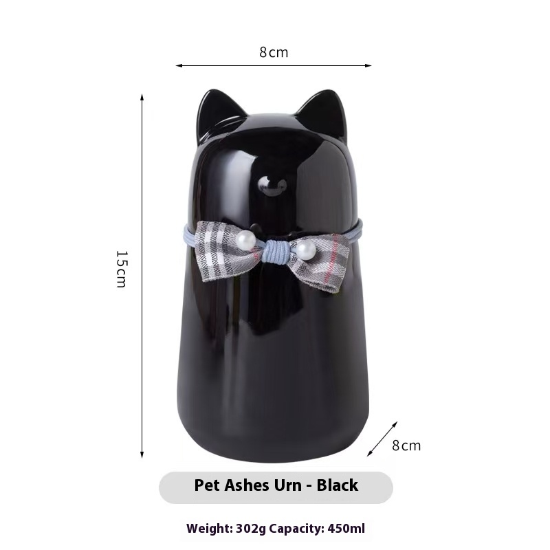 Pawlsle Trails Pet urns, cat urns, pet memorial jars, pet cremation urns Black