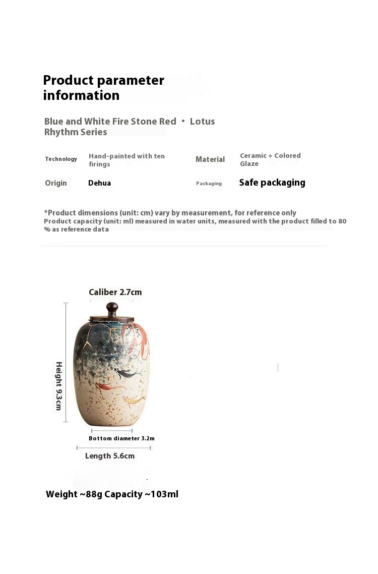 Pawlsle Trails Hand-painted koi urn jar, hand-painted urn jar, pet souvenir, pet ashes sealed moisture-proof jar