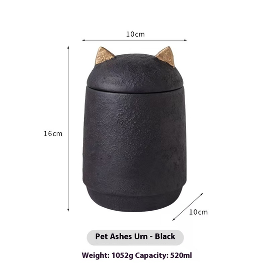 Pawlsle Trails Pet simple urn, pet urn souvenir, pet funeral supplies, pet cremation and death urn Black