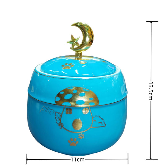 Pawlsle Trails Large cat and dog urns, pet funeral supplies, pet sealed urns Blue Planet Star Moon-Mushroom House