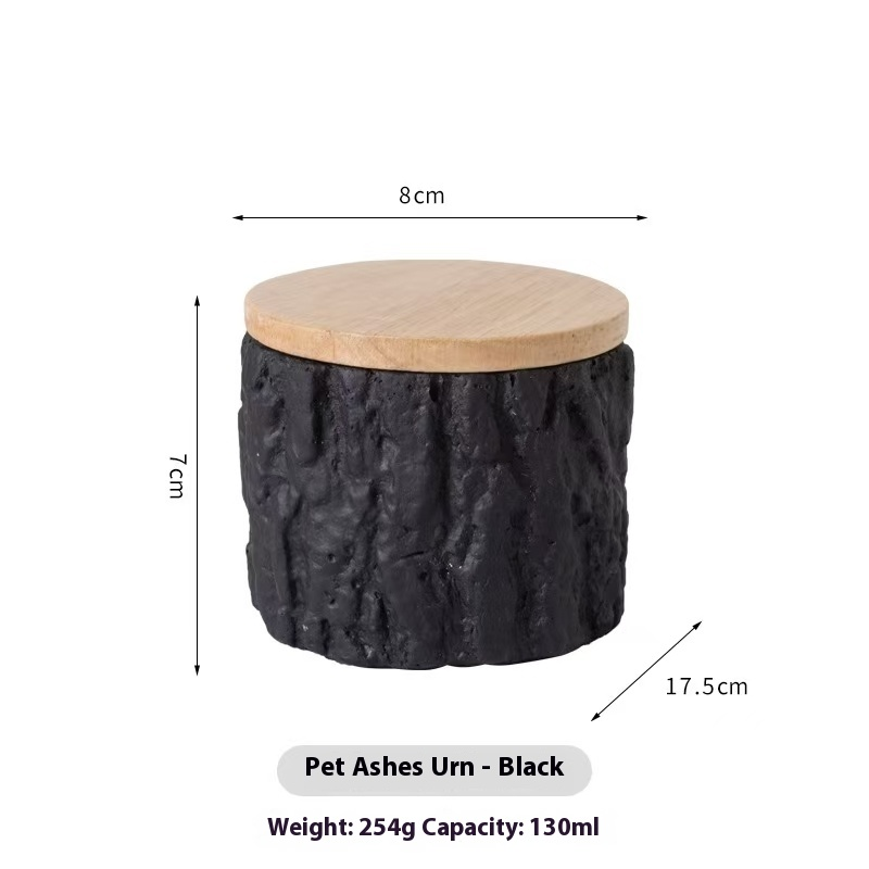 Pawlsle Trails Pet Memorial Cans, Small Urns, Pet Funeral Supplies, Moisture-proof and Sealed Urns Black